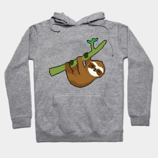 Sleepy Cuteness: Pixel Art Slow Loris Design for Fashionable Attire Hoodie